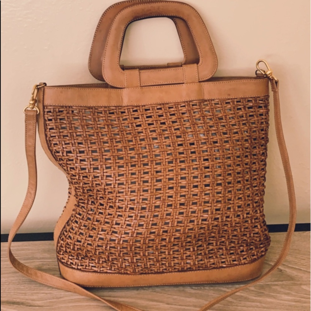 Vintage Woven Purse • Genuine Leather